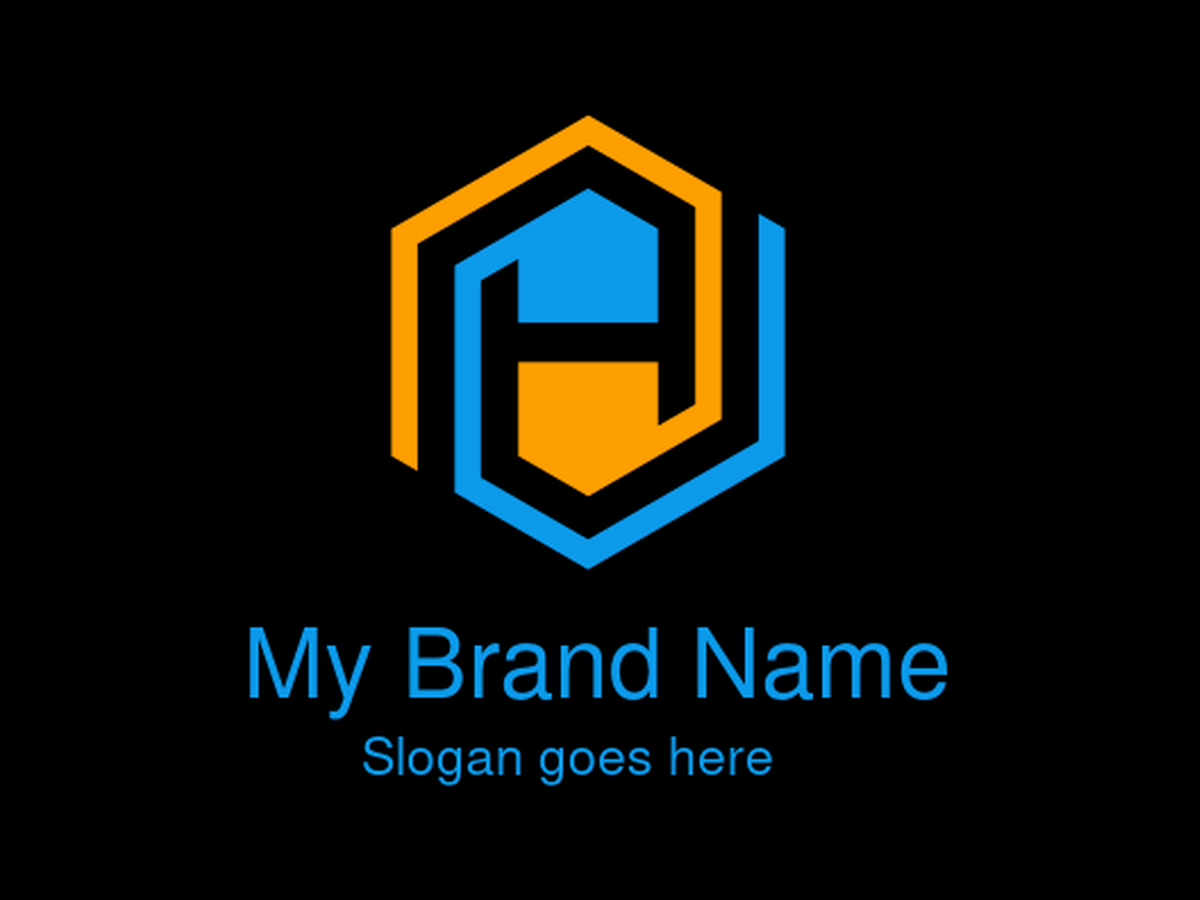 Modern Blue and Orange Hexagonal H with House Elements Logo Design for Innovative Real Estate Tech Startups and Sustainable Home Building Companies